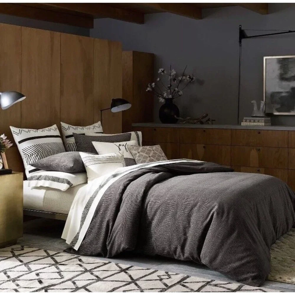 New Ellen ED Degeneres Euro Pillow Shams Set Of 2 Mombasa Collection Linen Ivory
